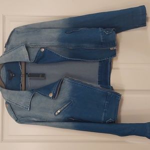 BNWT stretchy denim moto jacket size M